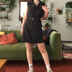H&m black denim mini dress